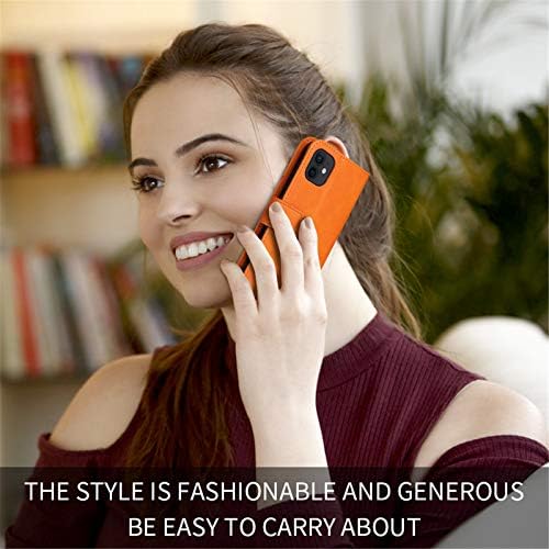 Чанта-портфейл с панти капак от изкуствена кожа IVY, съвместим с iPhone Plus 6S - Оранжев