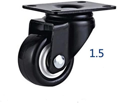 NESHO 1,5 Цолови Черни Въртящи се на Плоски колела, колела за диванной колички, Носещи 50 кг Мебелни колела от изкуствена