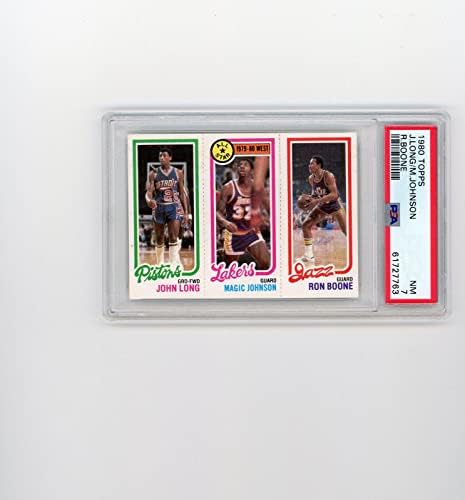 1980 Topps Баскетбол PSA 7++ Меджик Джонсън Нов Лонг / Буун Само Че Оценявам Блейзър - Баскетболни карти За начинаещи