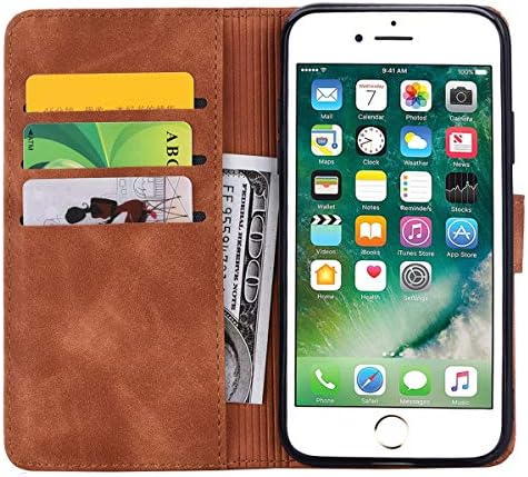 Чанта-портфейл YBFJCE за iPhone 7/8 / SE 2020 / SE 2022, устойчив на удари Защитен калъф от изкуствена кожа, Панти