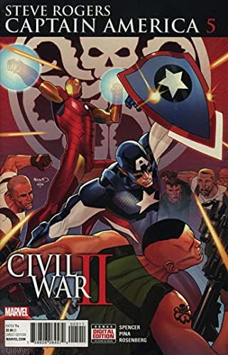Капитан Америка: Стив Роджърс 5 VF / NM ; Комиксите на Marvel | Гражданска война II