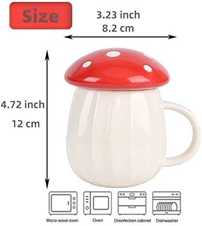 Чаша с гъби XinHuiGY, Скъпа Кафеена Чаша с капак и лъжица във формата на Цвете, една Чаена чаша с гъби в кавайном