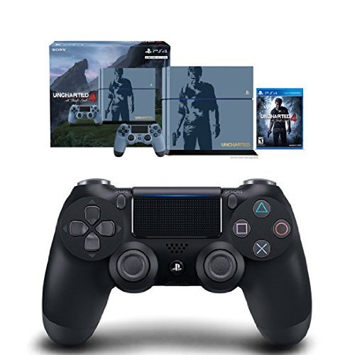 Конзолата PlayStation 4 обем 500 GB - комплект Неизследвана 4 Limited Edition + Черен безжичен контролер DualShock