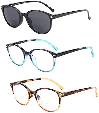 YsorrisoX 3 Опаковки Бифокальных очила за четене за жени, в комплект включва: 1 Бифокални Очила с пружинным тръба