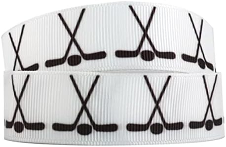 Хокейни стикове с принтом от 1,5-инчов лента в голям рубчик са предназначени за бантов, занаяти, подаръци и много