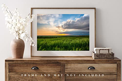 Снимка на Great plains, Принт (Без рамка), Изображението на Залеза над Прерией След буря дни в Канзас, Селски Стенен