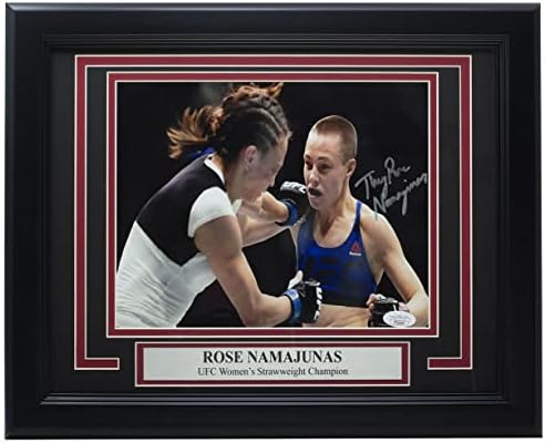 Бандит Роза Намаджунас Подписа Снимка в рамка 8x10 UFC срещу Мишел Уотерсон JSA - Снимки на UFC с автограф