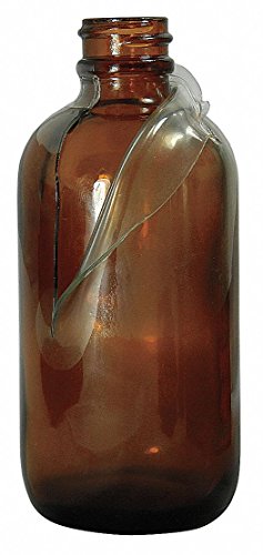 Кръгла бутилка Qorpak GLA-00951 със защитно покритие кехлибарен цвят Boston с гърло 22-400, 4 унция (опаковка от