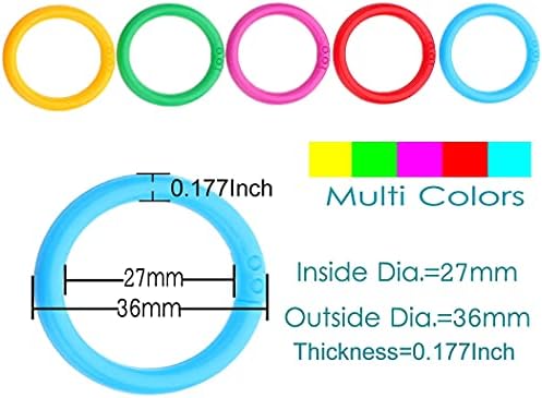 В кутията ninahouse опаковани 1 цолови Пластмасови пръстени за притурки, Многоцветни Свързващи халки. Гъвкави Пластмасови