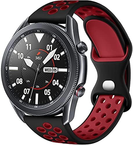 Rubinom е Съвместим с Samsung Watch 3 Каишка 45 mm/Galaxy Watch 46 мм/Gear S3 Frontier/Класически часовници, 22 мм и Каишка за часовник, Быстросъемный Силиконов Дишащ каишка, Гривни за мъже, чер?