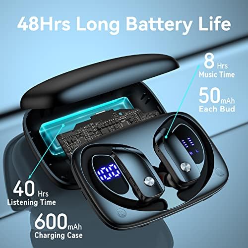 Безжични слушалки за Samsung Galaxy A13 4G, Bluetooth Слушалки на 48 часа Възпроизвеждане на Спортни Слушалки с