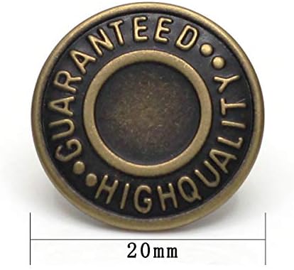 Enosea 20 мм GHQ Дънки с цип, на копчета, Копчета за якета, Метален Преносим комплект, 12 Комплекта (20 мм)