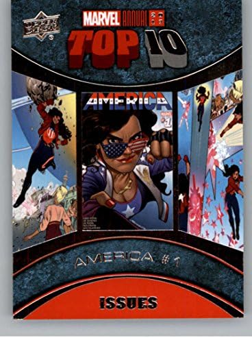 Годишен топ-10 издания на горната палуба Marvel 2018 TI-9 America 1 Търговска карта супергерой на Marvel America