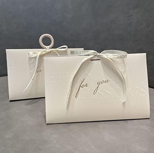 Кутии за сватбени подаръци ZJSXINDI Опаковъчна хартия, Кутии Бяла Подарък кутия 8,8 x 5,5 За партита, Булчински