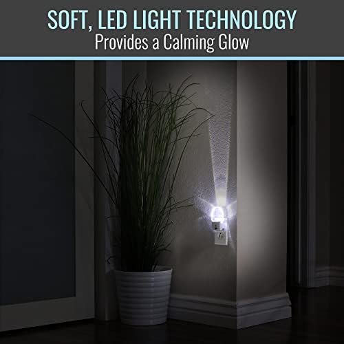 Компактен led нощна светлина HealthSmart, комплект от 2 теми, Технология на топло меко осветление, Сензор за автоматично