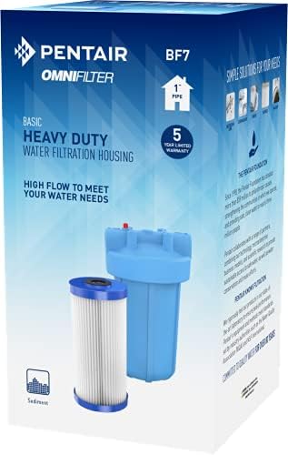 Система за филтриране на вода Pentair OMNIFilter BF7, 10-инчов основната система за филтриране на целия дом повишена мощност, включва 10-инчов син корпус с повишена здравина, ка