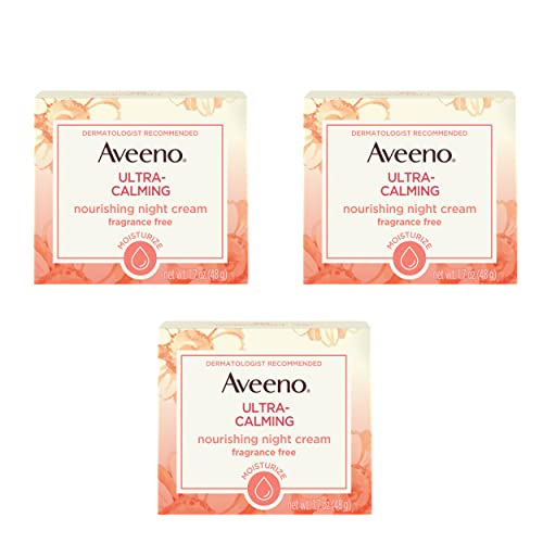Aveeno Ултра-Успокояващ, подхранващ и хидратиращ Нощен крем за лицето и шията за суха, чувствителна кожа с успокояващ