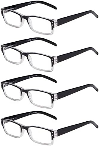 Eyekepper Спестете 10% на 5 опаковки класически черни очила за четене за мъже и 4 опаковки двухцветных черни прозрачни