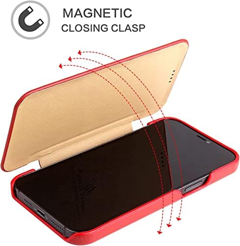 Калъф MAALYA за iPhone 12 Pro Max, Панти калъф от естествена кожа с магнитна закопчалка, Сгъваем калъф-за награда-Фолио