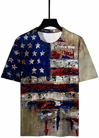 Дамска Блуза с Графичен Модел на Деня на Независимостта на САЩ, Блуза с кръгло деколте, Ризи С Къс Ръкав, Ежедневни
