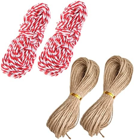 NOLITOY 4шт Памучни Въжета Плетени Въже, Канап Въже В опаковка на подаръка Канап Художествен Занаят Канап Коледен