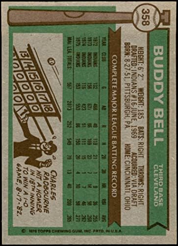 1976 Topps 358 Бъди Бел Кливланд Индианс (Бейзболна картичка) EX индианците