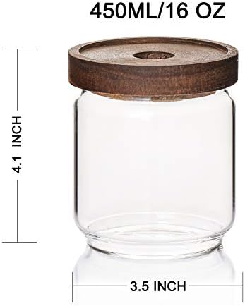 Стъклен буркан за съхранение на продукти Sweejar обем 16 унции с капак (комплект от 3 броя), Херметически затворени