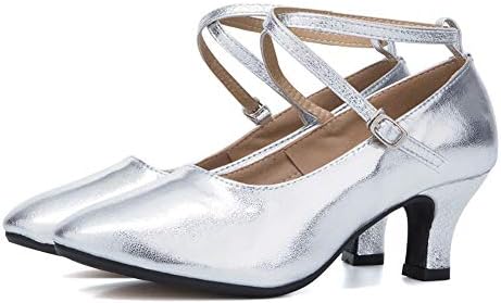 QQLONG/ Кожени обувки за латино танци балната зала със затворени пръсти, дамски обувки-лодка за танго, DYZPHRD (Цвят: