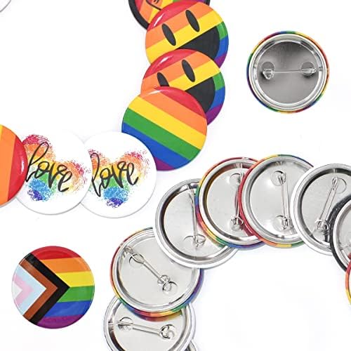 14шт Гордостта на ЛГБТК Дъгова Брошка през Цялата Икона Бутон на Жени 1.7 инча/44 мм за украса на Шапки, Ризи Дрехи,