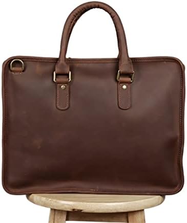 MMLLZEL Мъжки Портфейл от Естествена кожа За лаптоп 14 инча Чанта Ежедневни Мъжки чанти Кафе Бизнес Чанта на рамото
