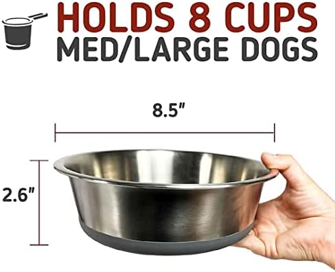 Мат Leashboss XXL и 2 Купи за кучета - Силиконов тампон за кучешка храна (сив 30 x 22) и купички за кучета от неръждаема