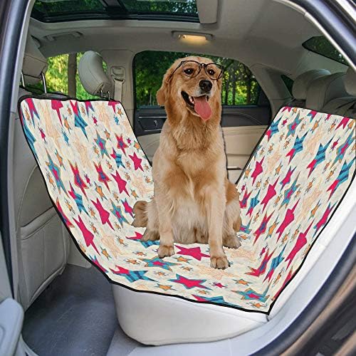 Калъф за седалка кучета ENEVOTX Обичай Американския Креативен Цветен Арт-Пентаграм Печат Калъфи за автомобилни седалки