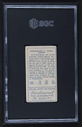 1911 T205 Фред Снодграсс Ню Йорк Джайентс (Бейзболна картичка) SGC SGC 3.00 Джайентс
