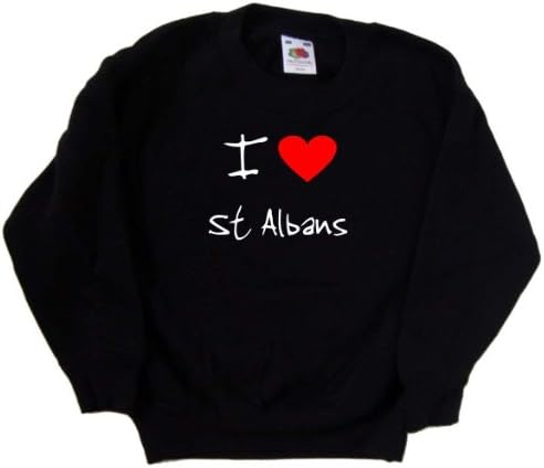 Черна детска Hoody I Love Heart St Albans