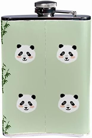 Фляжка за алкохол от неръждаема стомана, запечатани, с фуния, туризъм имат фляжка, мультяшная панда, зелен бамбук