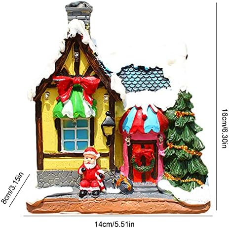 Коледен Нажежен Къща Xiaoling, Селски Къщи с Коледна хубава фигура на Сцената от смола, Зимна Хижа С led Осветление, Украса на Настолен сграда за Детска стая, Подаръци за ?
