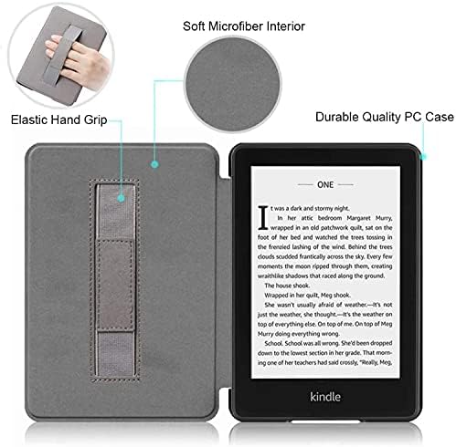 Калъф YYS с каишка за четене на електронни книги Kindle Paperwhite до 2018 г. - Здрав кожен калъф с функция за автоматично