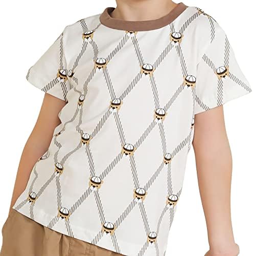Тениски за по-Малките Момчета, Памучен Тениска С Графичен Дизайн, Детски Тениски с къс ръкав и кръгло деколте, Меки