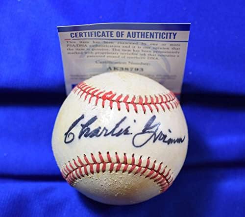 Чарли Грим PSA ДНК Coa Автограф Фини, Подписан от Националната лига Бейзбол