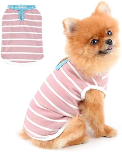 PAIDEFUL Риза с малко Куче, Раираната Жилетка оборудвани с Котка чат, Топ, Скъпа Деколте в Грах, Мек Памучен Тениска