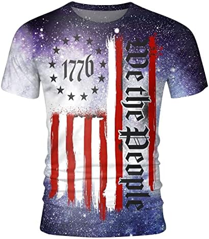 RUIRUILICO Патриотични Тениски за Мъже с Флага на Америка 2023 Летни Ризи с Къси Ръкави Свободно Намаляване на Графични