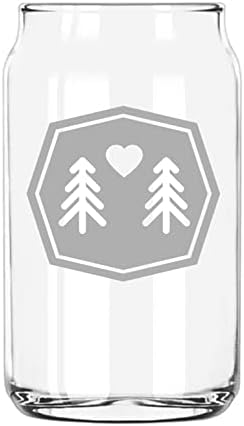 Дизайн на Чаши Икона Обнимателя Дърво С Надпис Сърце От Консервного стъкло 16 грама.