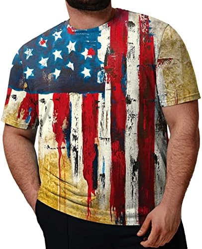RUIRUILICO Патриотични Тениски за Мъже с Флага на Америка, Летни Ежедневни Блузи с Къс Ръкав, Удобна Тениска Свободно