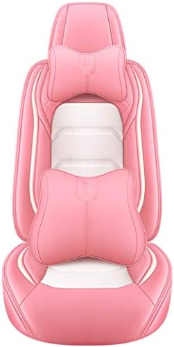 YXQYOEOSO Удобни Кожени Калъфи за столчета за автомобил с 5 места на Пълен Комплект Универсална кацане (светло розово