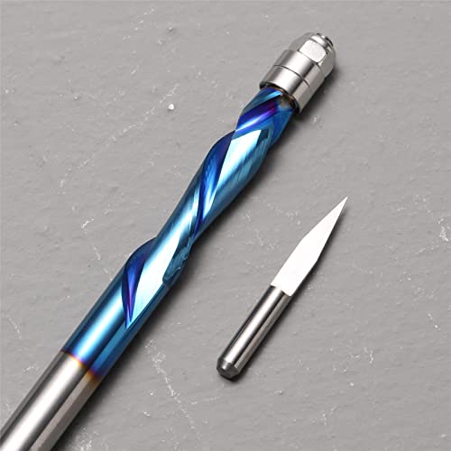 Fresa Genmitsu 1/4 с опашка с нано-Синьо покритие за Спирала Вълни резитба на Композитни материали, шперплат, твърда