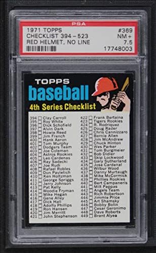 1971 Topps 369 ЧЕРВЕН списък 4 (Бейзболна картичка) (Червена каска без линия над лявото ухо) PSA PSA 7.50