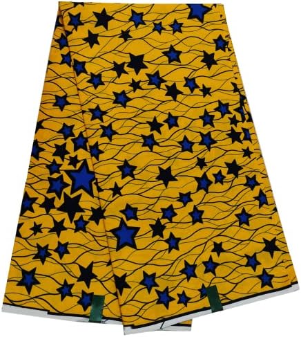 Африканска памучен восъчен плат с принтом Анкара, парчовая вощеная плат, 6 ярда в партията (стил звезда C)
