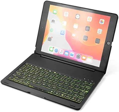 Калъф за таблет F102S за iPad от Алуминиева Сплав 10.2 инча, Цветни Bluetooth Клавиатура с подсветка + Защитен калъф,