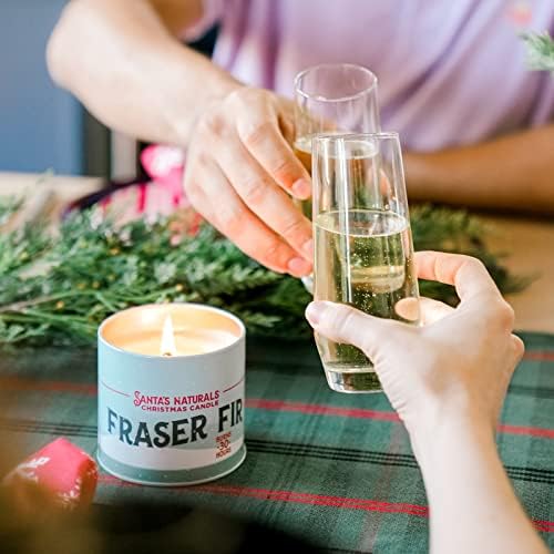 Коледна свещ Santa ' s Naturals Fraser Fir | Аромат Свежесрезанной елхи | Екологично Чиста соя и пчелен восък |