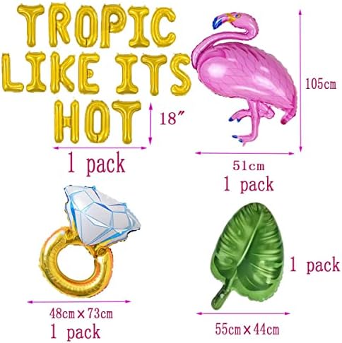 Златен Тропика Обича Своя Горещ Банер, Украса За Тропически моминско парти,Банер с фламинго, Пламък За моминско